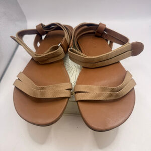 Women's Rebecca Allen Brown Beige Flat Sandals Size 7